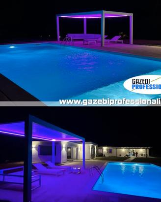 Pergola bioclimatica 3x4 lamelle motorizzata LED