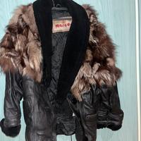 Giubbotto vintage pelle + pelliccia anni 80