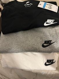 Tri magliette nike bianca grigia e nera taglia M