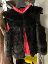 Gilet di visone nero