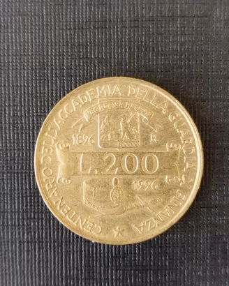 Lire commemorativa Accademia Finanza 1996