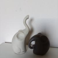 Claraluna_ coppia elefantini.Ceramica, opachi 