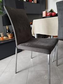 stock 4 sedie Alcantara grigio