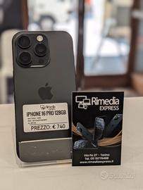 iPhone 16 Pro 128GB nero usato garanzia 