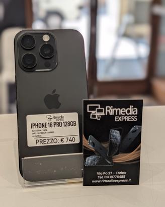 iPhone 16 Pro 128GB nero usato garanzia 