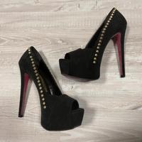 Scarpe tacco nere con borchie / numero 36