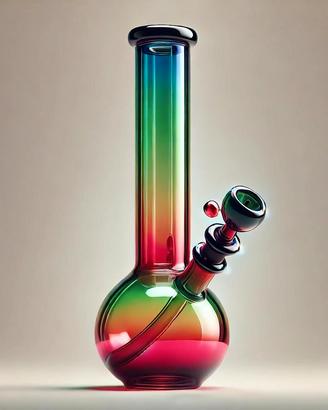 Pipa ad acqua in vetro colorato design arcobaleno