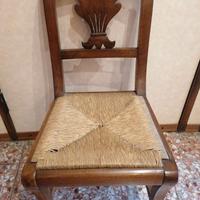 Serie di 4 sedie in noce, d'epoca '800.