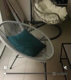 Vemdo 4 sedie da giardino e tegalo tavolino ferro