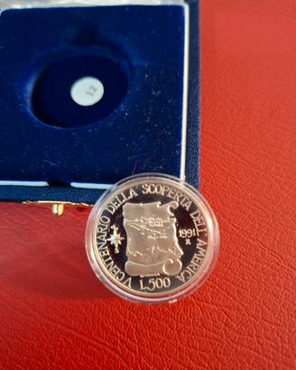 500 Lire argento 1991 "Scoperta dell' America"