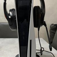 PlayStation 5 con disco, cuffie + gioco