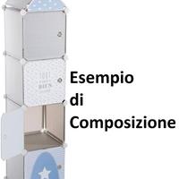 Armadietto per bambini in plastica e ferro
