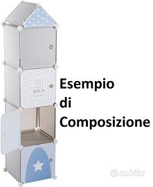 Armadietto per bambini in plastica e ferro