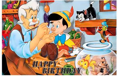 Sfondo fotografico compleanno Pinocchio