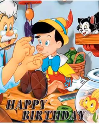 Sfondo fotografico compleanno Pinocchio