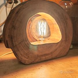 lampada legno castagno 