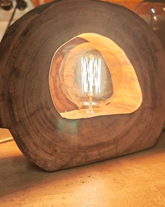 lampada legno castagno 