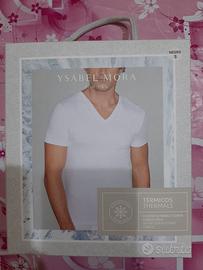 maglietta intima uomo maniche corte scolo a V term