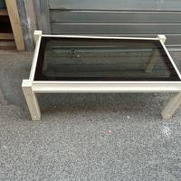 Tavolo salotto anni 70 laccato bianco