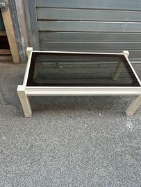 Tavolo salotto anni 70 laccato bianco