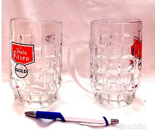 2 boccali da birra in vetro