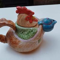 Fitz and Floyd ceramica gallina 1987