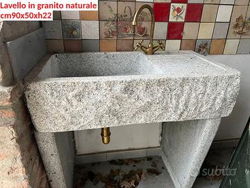 Lavello lavandino con scolapiatti in pietra 80/90