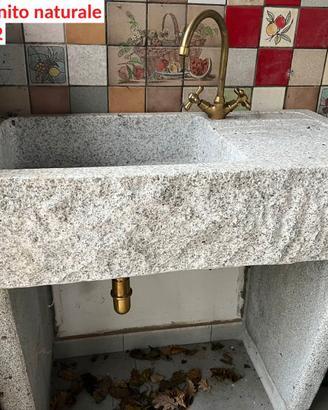 Lavello lavandino con scolapiatti in pietra 80/90
