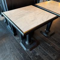 Tavolini in legno massello e marmo di carrara 60pz