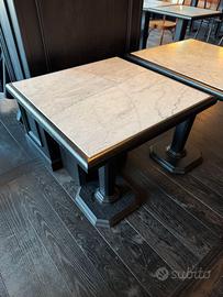 Tavolini in legno massello e marmo di carrara 60pz