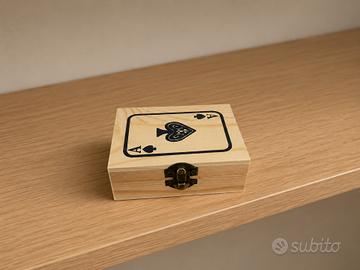 porta carte scatola in legno collezione poker