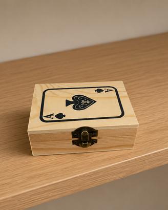 porta carte scatola in legno collezione poker