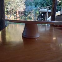 Alzata per dolci in terracotta dipinta a mano