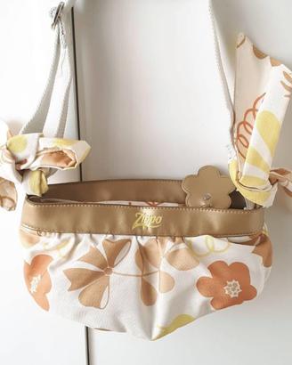Borsa Zippo oro femminile con zip a fiore