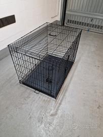 GABBIA PER CANI PIEGHEVOLE CON 2 PORTE 