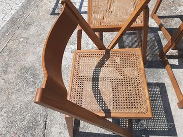 4 sedie pieghevoli in legno
