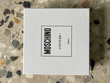 Cintura Moschino Originale in pelle nera Maxi logo