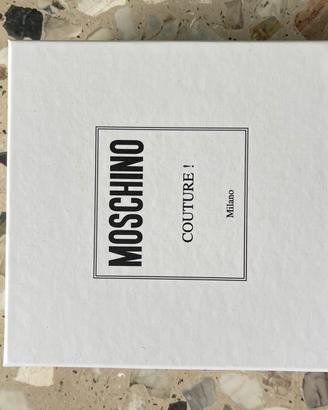Cintura Moschino Originale in pelle nera Maxi logo