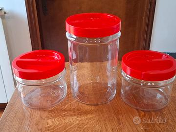 N.3 vasi in vetro Ortes per conservare alimenti 
