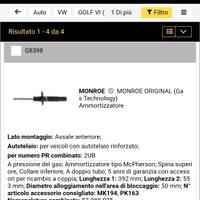 Set  Ammortizzatori Golf 6