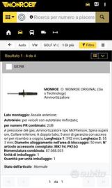 Set  Ammortizzatori Golf 6