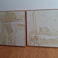 coppia quadri stucco su tela