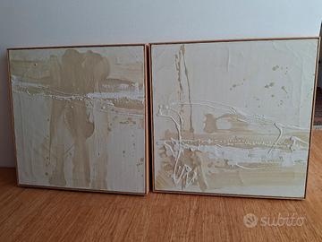 coppia quadri stucco su tela