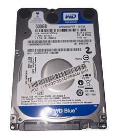 HDD 500GB WD Blue 2,5" SATA 3.0 modello WD5000LPVT