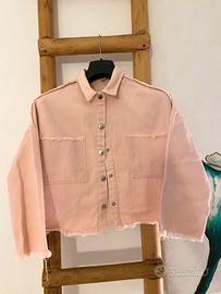 giacca in jeans rosa