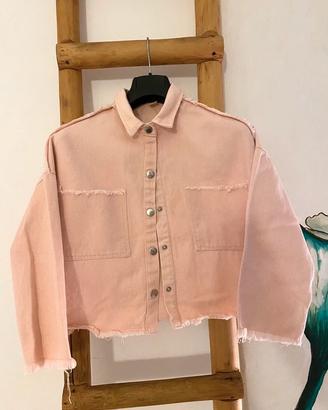 giacca in jeans rosa