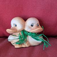 Coppia paperelle in ceramica decorazione Pasqua