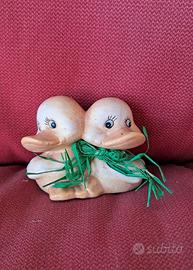 Coppia paperelle in ceramica decorazione Pasqua