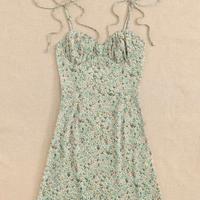 vestito estivo verde menta fiori margherite