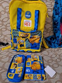 Zaino minions completo di astuccio e quaderno